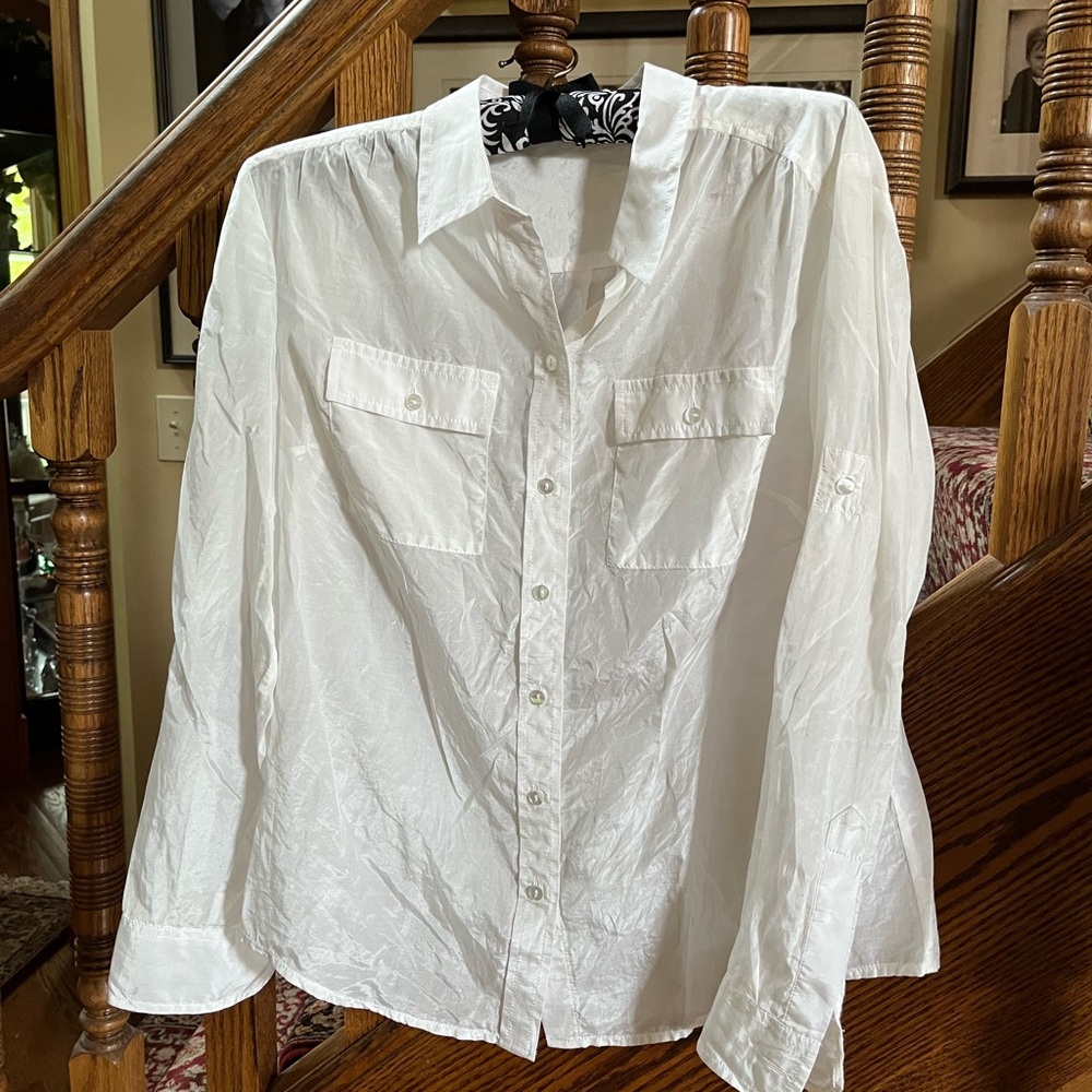 Ann Taylor white blouse size 10 petite